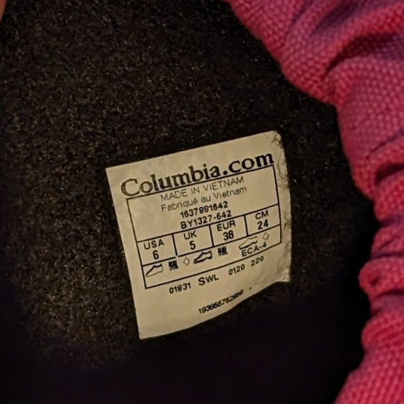 Columbia Women's Boots - Size 6, Pink, Blue, and Black - Picture 4 of 5